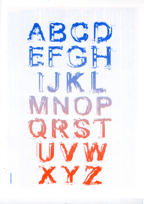 'Arial Displacement Type', Riso Print